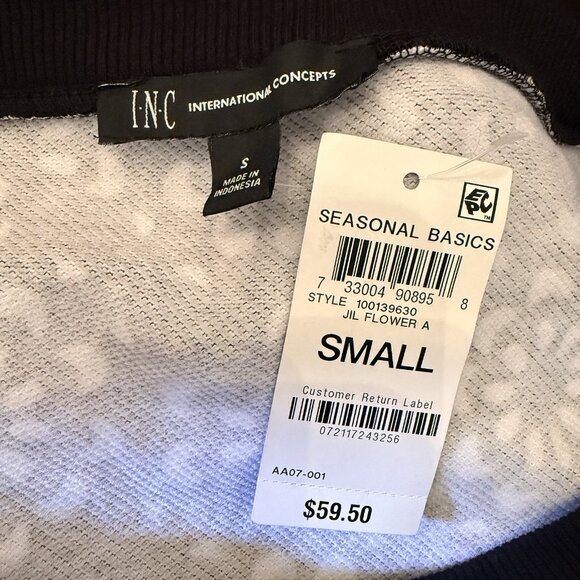 New Inc International Concepts Abstract-Print Sweater Black Size Small - Picture 5 of 5